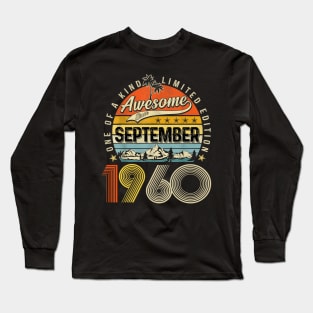 Awesome Since September 1960 Vintage 63rd Birthday Long Sleeve T-Shirt